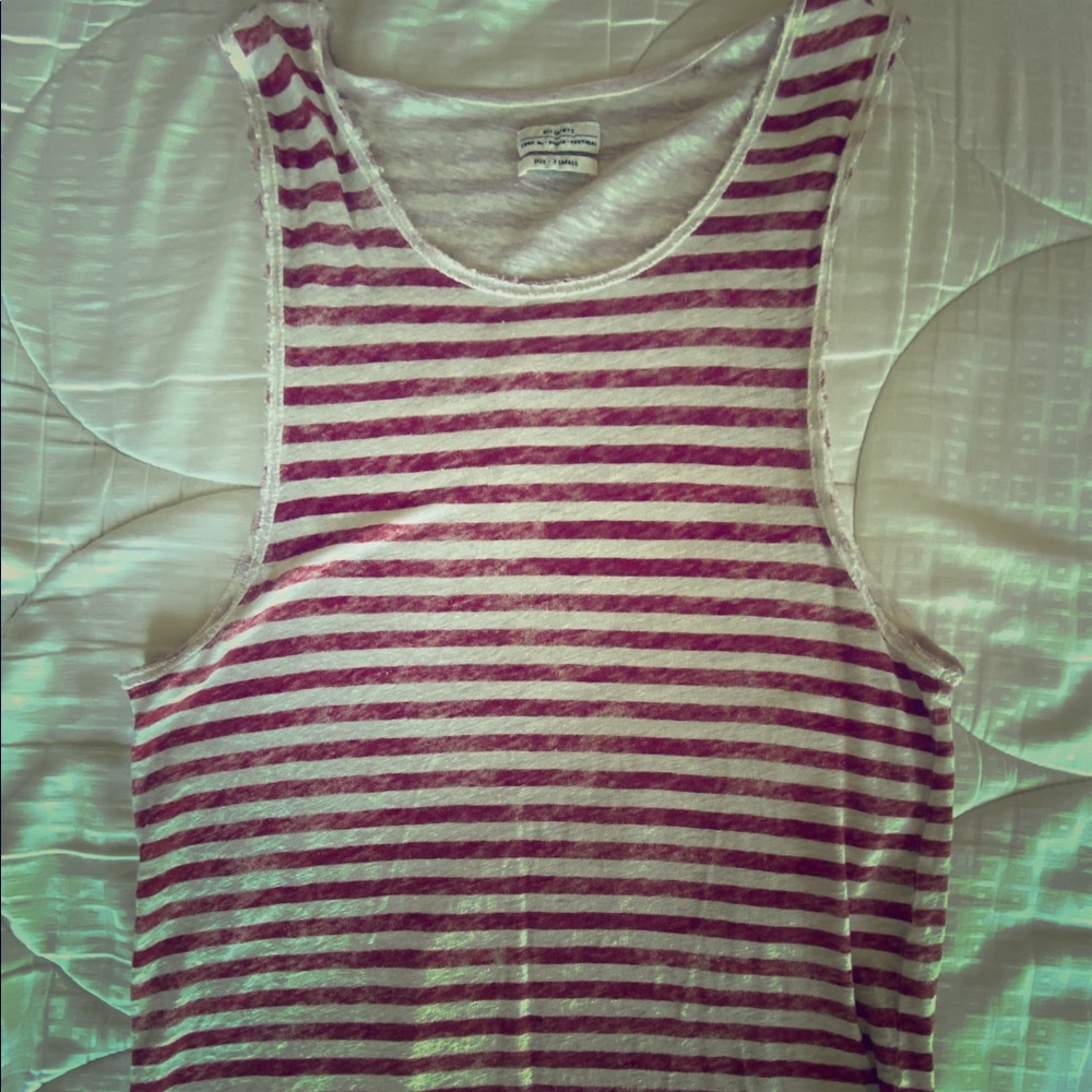 VINTAGE ALL SAINTS HARRIS TANK RED STRIPE SMALL